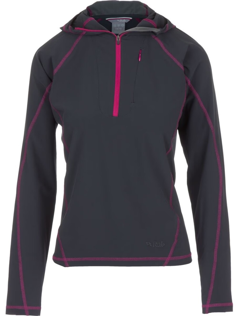 Rab Aurora Hooded Half Zip Pull-On Long-Sleeve Performance Jacket Gray